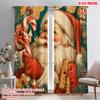 2pcs,2D Plane Printing Light Filtering Curtains Vibrant Santa Claus Versatile Durable Polyester (without Rod) Room Decor Ldeal