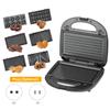 6 In 1 Electric Sandwich Maker Breakfast Machine with 6-set Removable Non-stick Plates Double-Sided