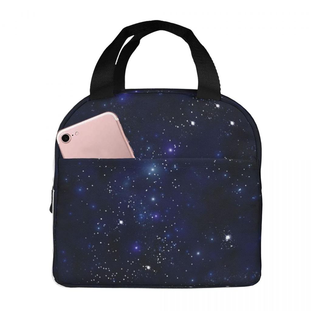 Constellation Star Clusters Galaxies Print Halloween Insulated Lunch Bag for Women Children Food Boxes Thermal Lunch Box Tote