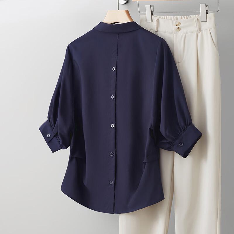 Wudao Women s Loose Fit Summer Lantern Sleeve Modal T-shirt L