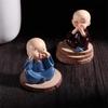 4Pcs Little Monk Resin Statues Adorable Mini Craft Ornaments for Car Dashboard Office Desk Home Living Room Decor
