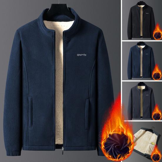 

Мужское осенне-зимнее пальто с цветными блоками, толстые плюшевые внутренние карманы на молнии, длинный рукав, воротник-стойка, защита шеи, теплые толстые карманы на молнии, кардиган