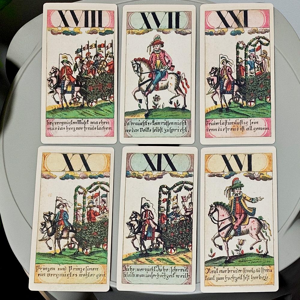 1765 Bavarian Wedding Tarot Playing Cards Complete 78 Card Deck 12*6cm on Double-embossed Cardstock