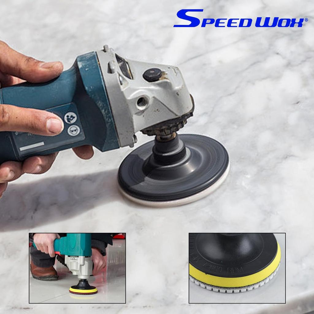 SPEEDWOX Diamond Polishing Pads with Backer Polishing Pad Stone Trimming and Polishing Diamond Polishing Stone Polishing Pads for Polishing High