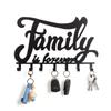 1pc Black Metal Wall Mounted Key Holder - Decorative Home Rack with Hooks, Stylish Iron Art for Keys and Coats