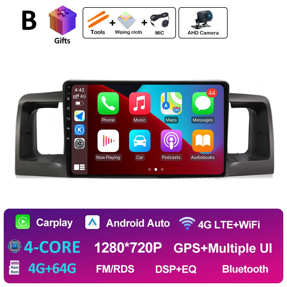 For Toyota Corolla E120 2000 2001 2002 2003 2004 Car Multimedia Video Radio Player DSP Stereo Autoradio Cooling fan Bluetooth 4G