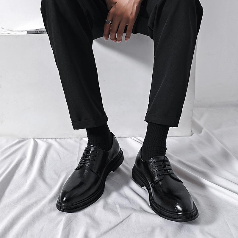 Fashion Men's Casual Shoes Oxfords Luxury 2024 Leather Fashion Business Shoes Men Lace-Up Male Comfortable Driving Shoe New Groom Shoes