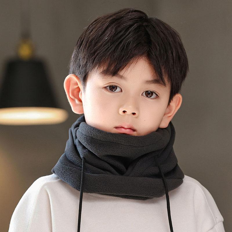 Winter Fleece Kinder Sturmhaube Mütze Outdoor Winddichte Fahrradkappe für Kinder Junge Mädchen Einfarbig Dick Warm Kapuzenmütze Schal