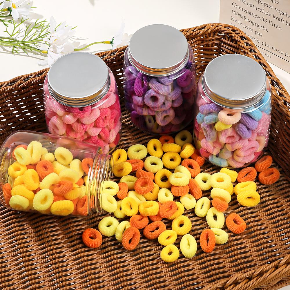 100Pcs Colorful Women Girls Elastic Hair Bands Ponytail Hold Small Hair Tie Rubber Bands Scrunchie Hair Accessories for Women