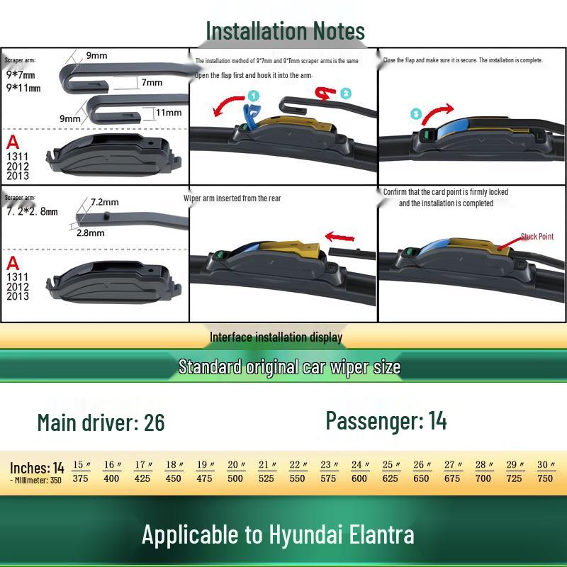 Hyundai Langdong Frameless Silent Rubber Wiper Blade