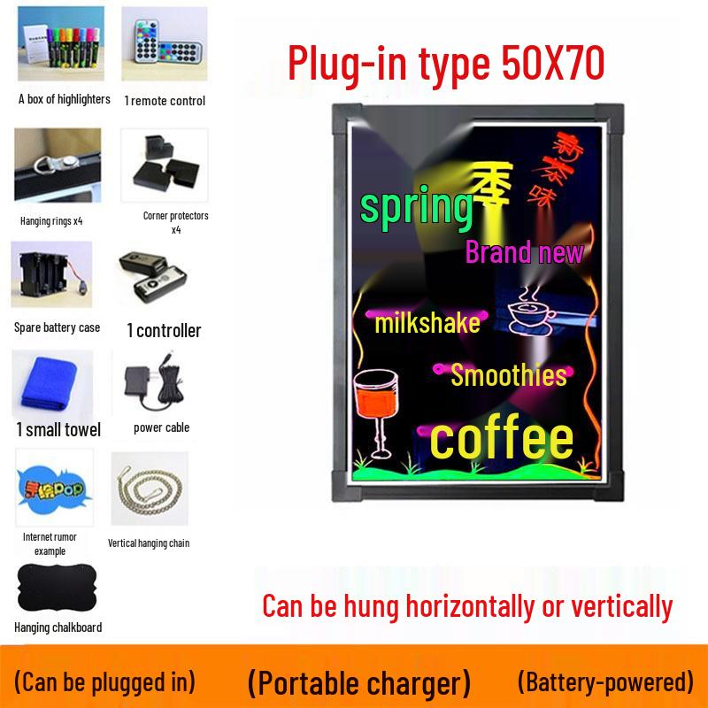 LED Blackboard Stall Display Sign - Luminous Advertising Menu Board