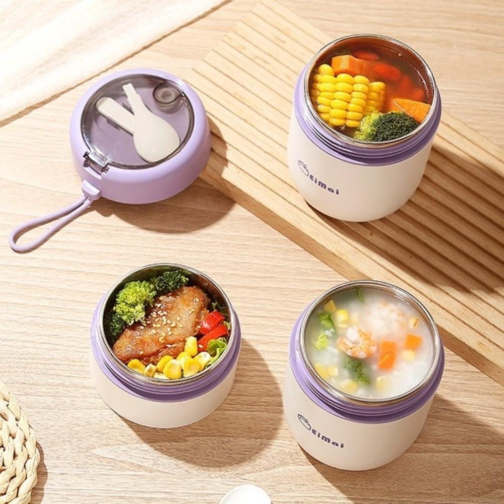 680ml Thermal Lunch Box with Spoon Thermal Jar Food Container Insulated Food Container  Home Use