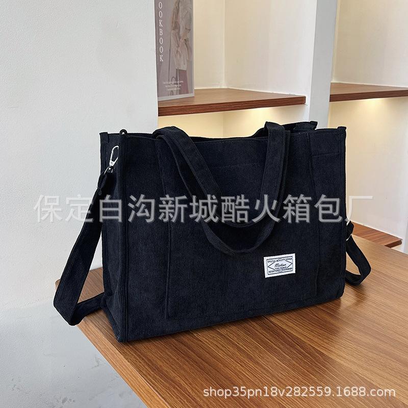 Computer bag corduroy shoulder bag handbag  new tote bag fashion messenger bag large capacity