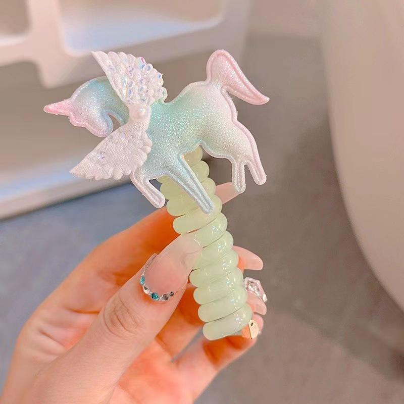 

Детская кудрявая резинка для волос в виде телефона - высокий хвост для девочек