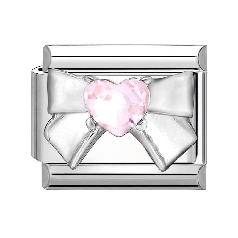 Zircon Bow Knot Starfish Flower Dolphin Italian Charm Links Fit 9mm Stainless Steel Bracelet Women Jewelry DIY Making Gifts