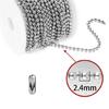 Stainless Steel Ball Chains Dog Tags Chain Bead Necklace Chains for W/20 Connect