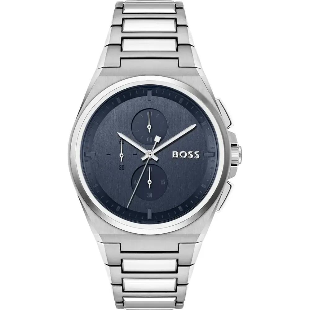 

Мужские кварцевые часы BOSS Steer Синий Металл Серебристый 1514048 синий