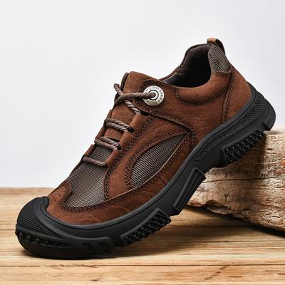 2022 Echte Lederschuhe Herren Luxus Atmungsaktive Outdoor-Schuhe Herren Freizeitschuh Rutschfeste Kletter-Wanderschuhe Mode-Sneaker