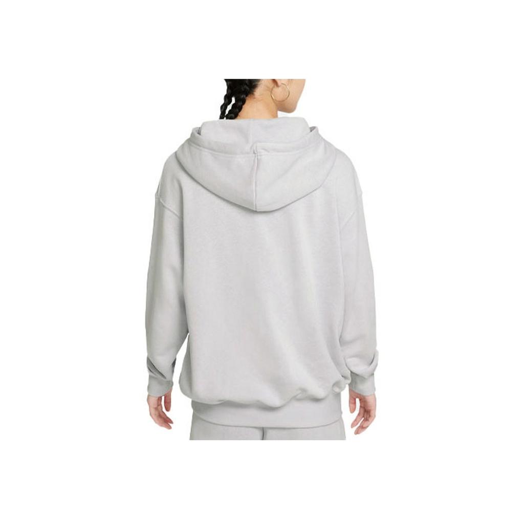 Nike Sw Collection Easy Logo Printed Sports Knit Pullover Hoodie Women Hoodies Light-Silver-Gray DJ6940-094