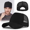 New Hard Top Baseball Cap Breathable 5 Panels Mesh Hat Solid Color Advertising Cap Men Women