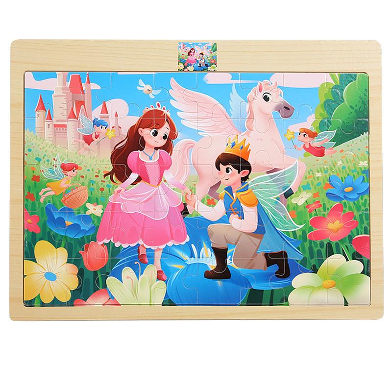 Wooden 40-piece Puzzle for Children, Animals, Dinosaurs, Cartoon Wooden Flat Puzzle for Babies, Early Education Educational Toys