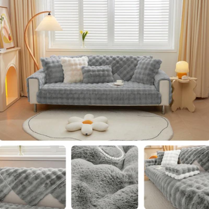 

Теплый бархатный чехол для дивана, коврик для дивана из искусственного меха кролика, толстый плюшевый коврик для дивана, подушка для дивана на зиму, чехлы для дивана для гостиной 45cm pillowcase 1 pcs