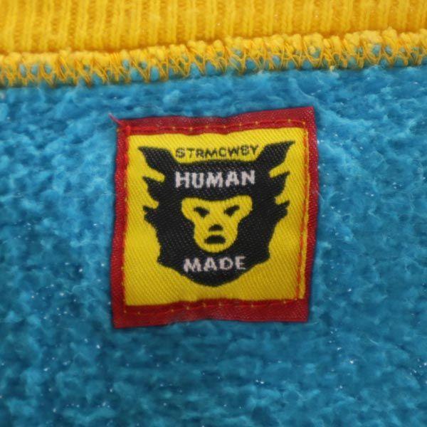 HUMAN MADE Crazy pattern Long sleeve sweat trainer S Blue Back brushed Men's Used