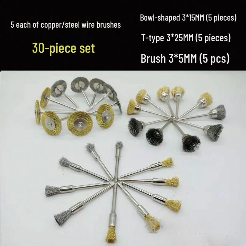 Electric Polishing & Rust Removal Brush: Steel & Copper Wire Grinder Head