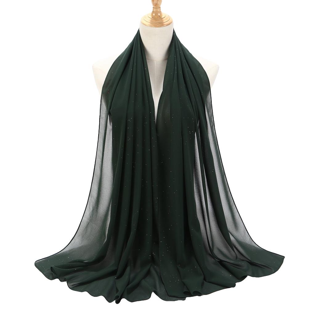 Women's Chiffon Shawl, Glitter Gold Powder Scarf, Chiffon Hijab for Party/Beach