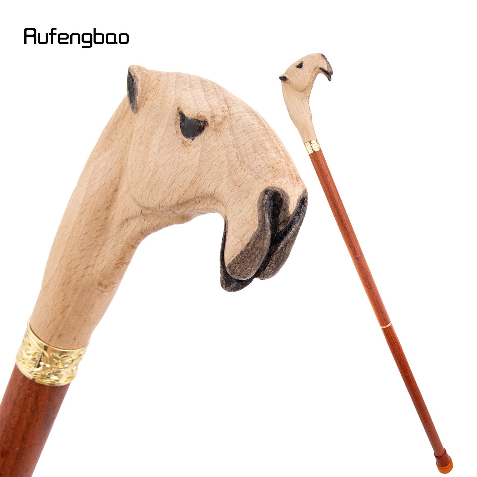 Yellow Red Camel Wooden Fashion Stick Decorative Vampire Cospaly Party Wood Cane Mace Wand Crosier 94cm Performance Stage Cane