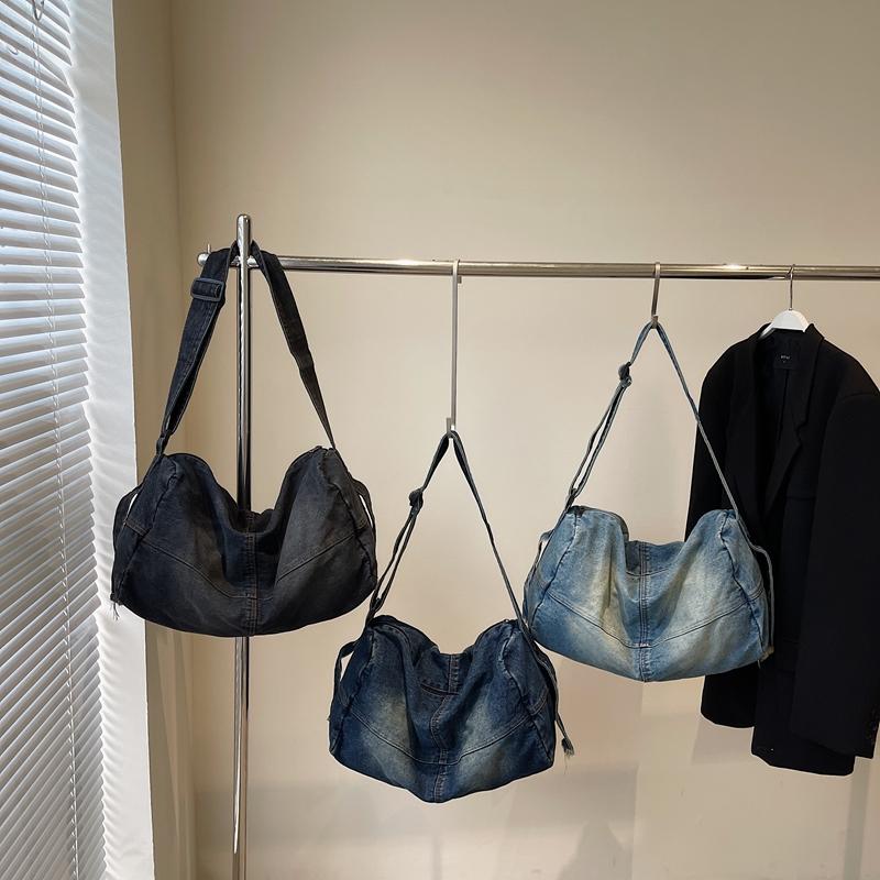 Geantă Crossbody din Denim Femei Geantă de Umăr Retro Capacitate Mare Geantă de Călătorie