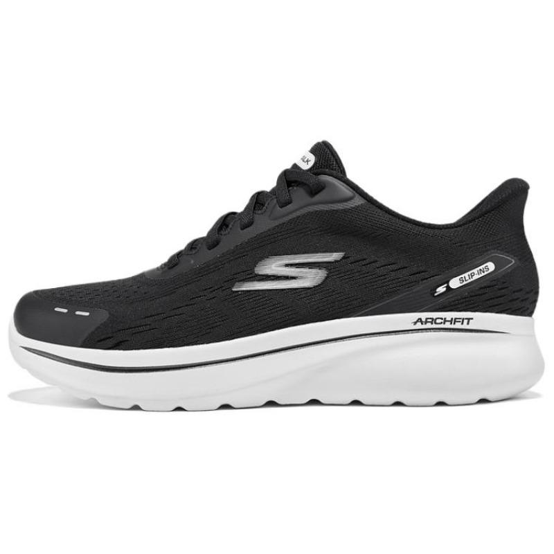 Skechers MEN S GO WALK Men Fabric Casual Shoes Black White 217075-BKW 43.5