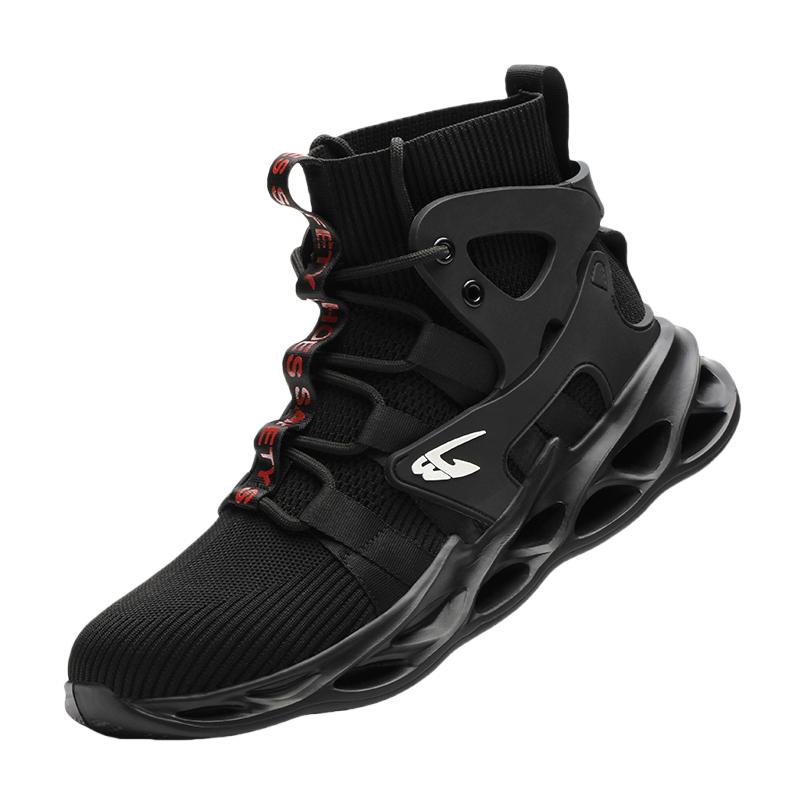 

Высококачественная безопасная рабочая обувь со стальным подноском для мужчин, уличные рабочие ботинки для походов, защита от прокола, нескользящие, черные, дышащие ботинки 40