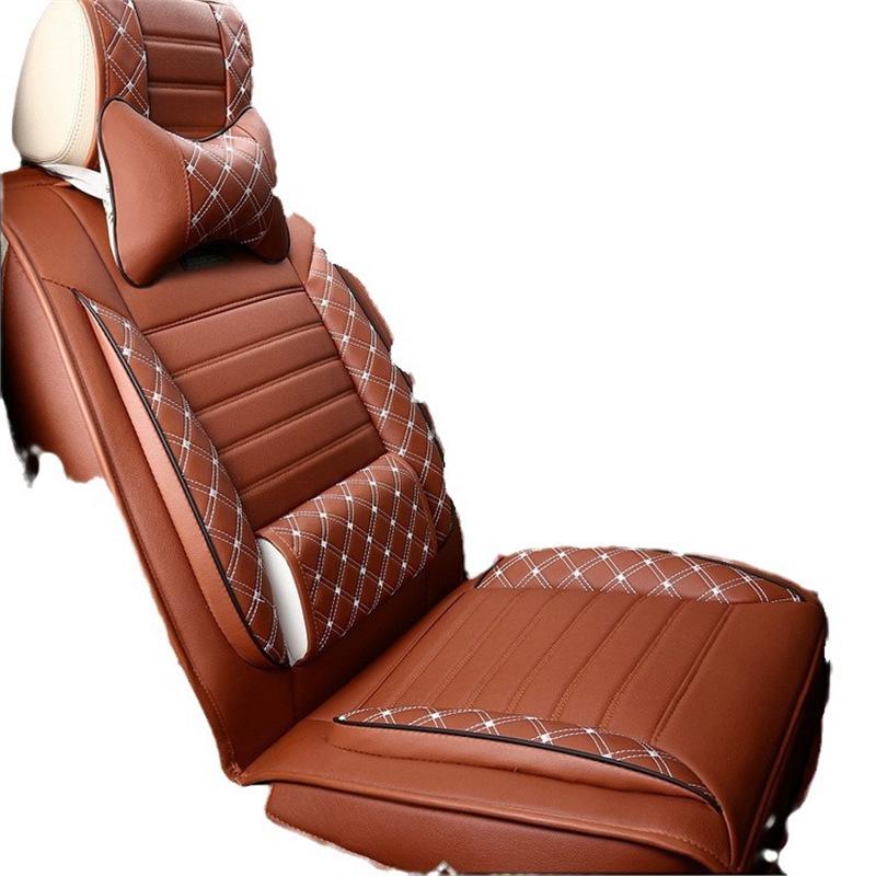 Univerzální celoroční potah na autosedačku z ledového hedvábí a kůže pro pětimístná vozidla