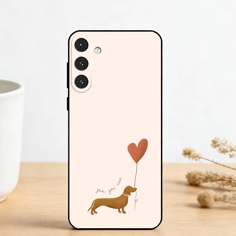 C-Cute Dachshund   Phone Case For Samsung Galaxy A73,A72,A71,A70,A53,A52,A51,Others Soft Black Cover