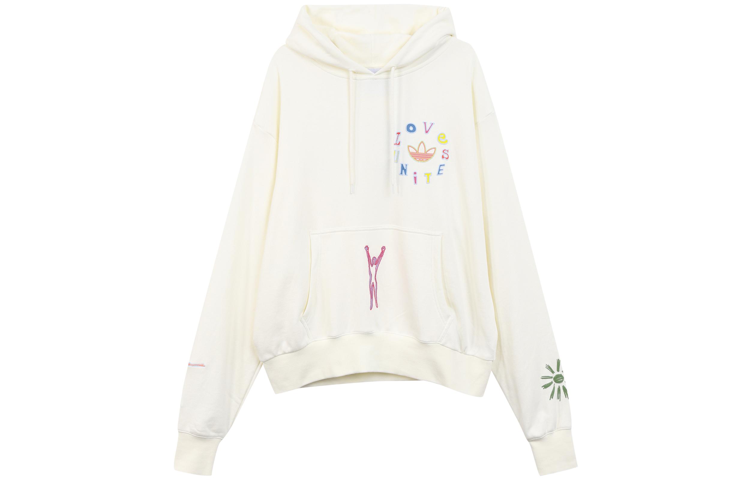 Adidas Originals Sweatshirts Unisex White Hooded Moderate Regular H43970 M