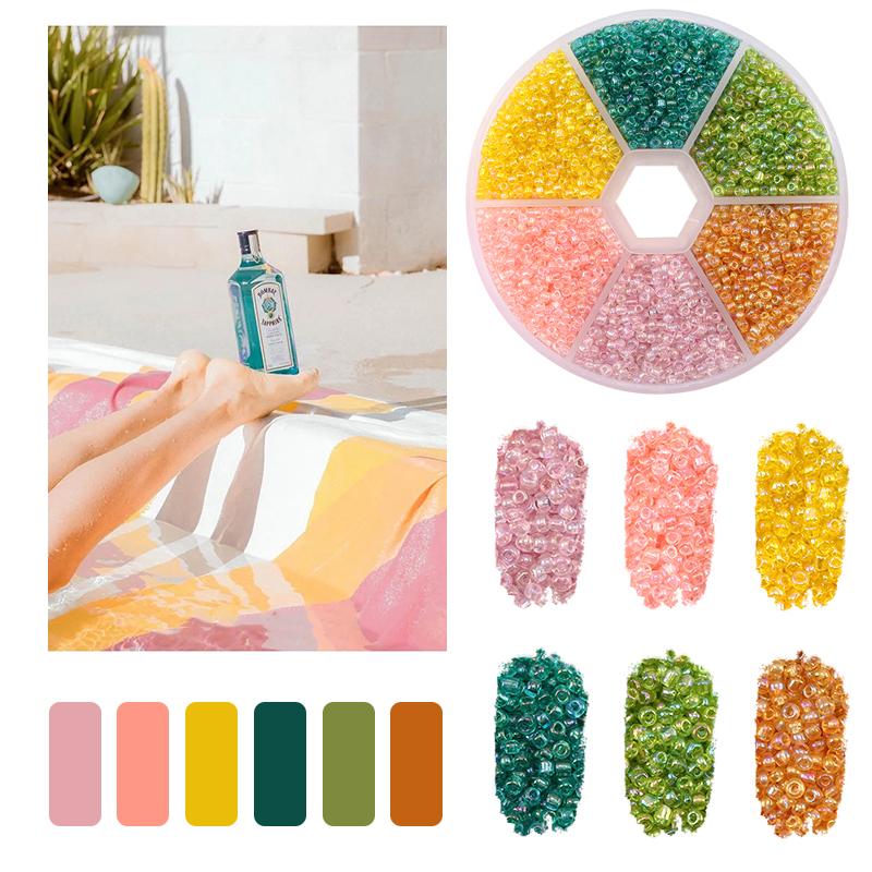 7000 Stück 2mm Rocailles Bunte Glasperlen Für Schmuckherstellungs-Kits DIY Bastelbedarf Zubehör Für Ohrringe Armband