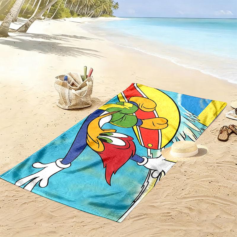 Woody Woodpecker Print Beach Towel, Large Soft Quick Dry Towel for Beach Camping Swimming