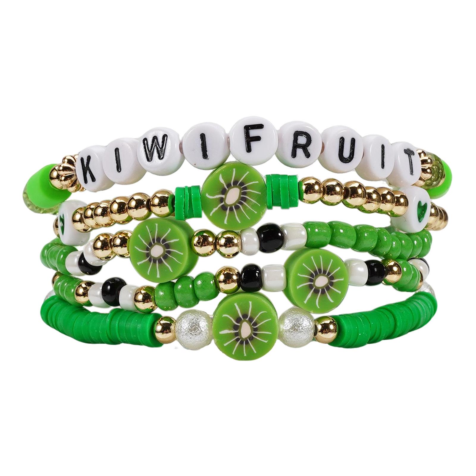 Bohemian Fruit Charm Bracelet: Strawberry, Pineapple, Banana, Cherry, Avocado, Kiwi, Apple