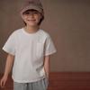 Hacikis Kinder Sommer Baumwollstrick Weiß Kurzarm T-Shirt