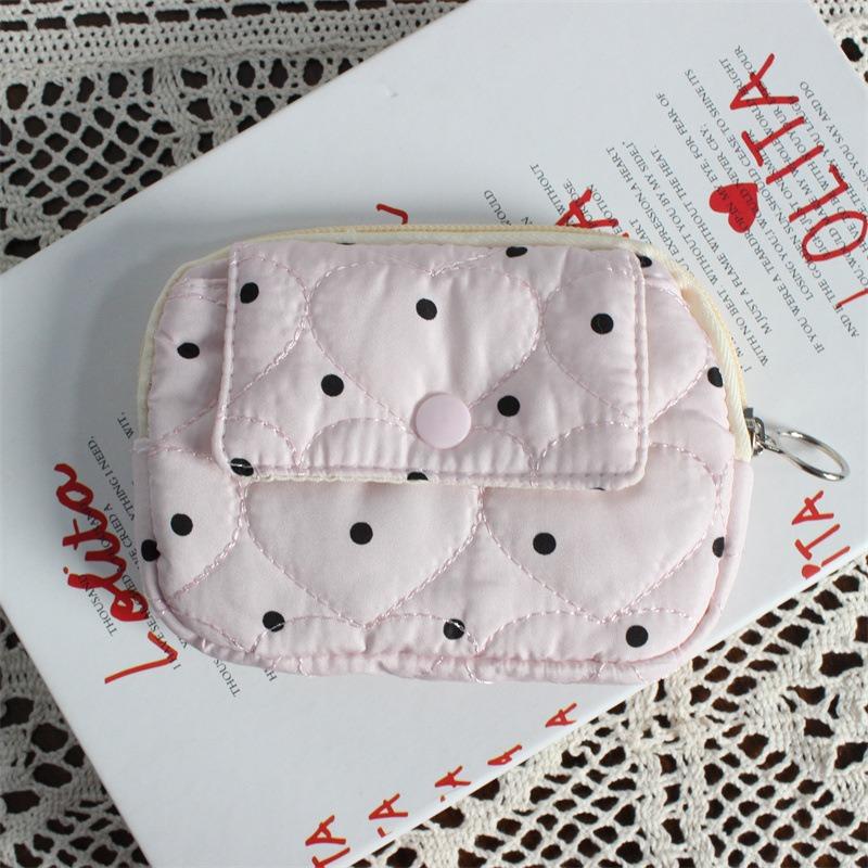 Cute Cartoon Floral Quilting Document Storage Bag Card Wallet Coin Purse ID Card Holder Driver's License Holder Badge Holder