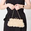 Clutch clasp flower with attached shoulder chain BEIGE [Oriental Traffic] bag, handbag, purse, motif, occasion, strap, strap, women's,