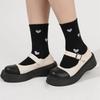 Women's  Autumn and Winter Socks Mid-tube Versatile Gray Women's Cute Solid Color Socks