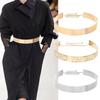 Gift Waist Ornament Mirror Waistband Wide Waist Belt Gold Silver Color Sequined Metal Wide Belt