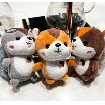 Eichhörnchen-Plüschtiere, mehrfarbig, Simulationstierpuppen, ausgestopfter weicher Schlüssel/Taschenanhänger, Heimdekoration für Kinder und Mädchen