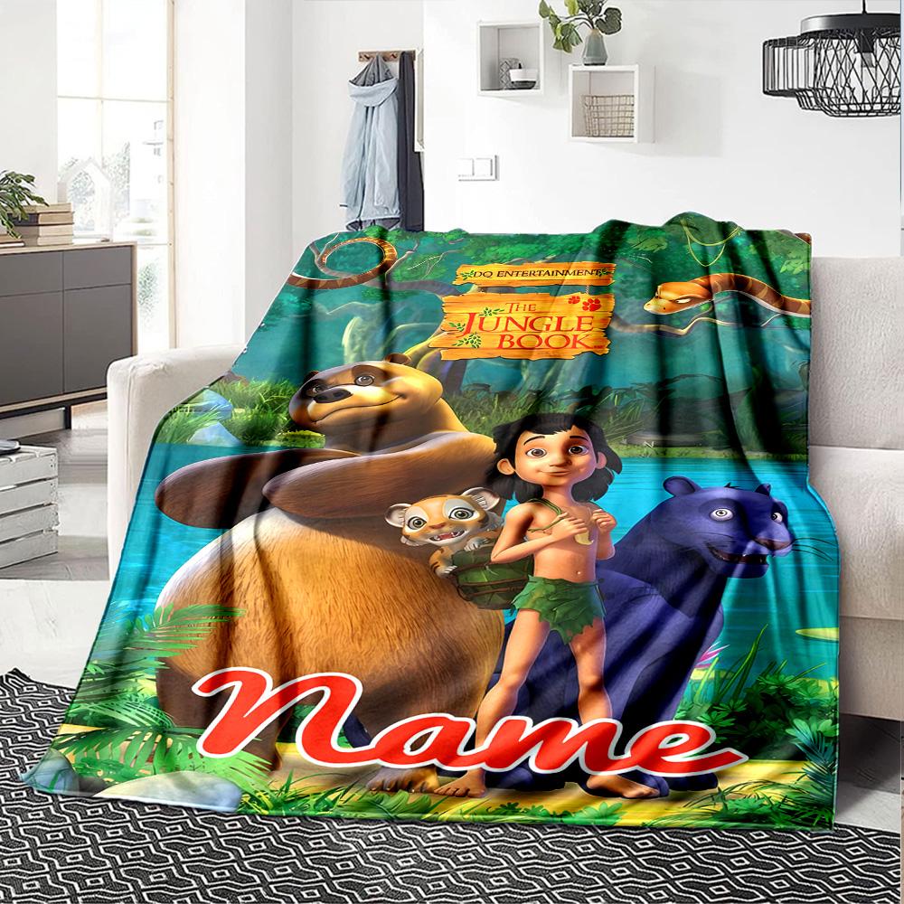 Customiz Name Personality The Jungle Book Blanket Soft &Warm Sofa Office Bed Travel Lunch Break Blanket, Gift Suitable All Seasons