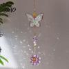 Glittering Window Hanging Butterfly Faux Crystals Suncatcher with Hook, Sun Catcher for Windows, Sparkling Wind Garden Suncatchers Chimes Chain, Prism