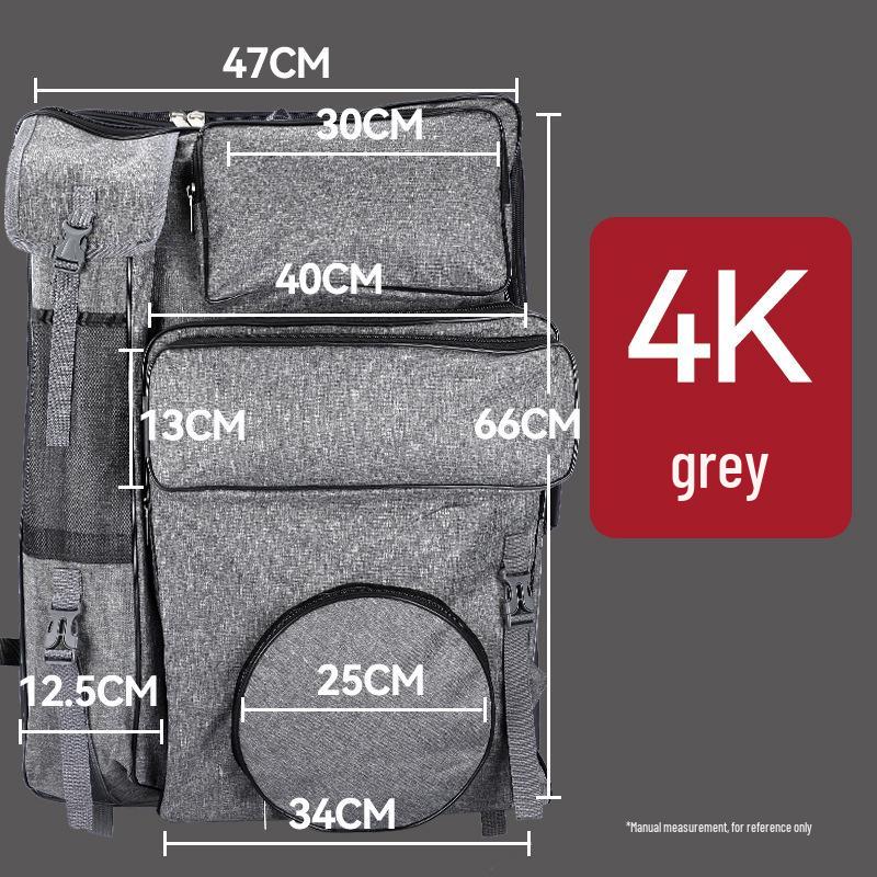 4K Multifunctional Waterproof Art Backpack - Large Zipper, Multi-Color Sketching & Drawing Board Bag