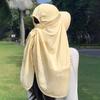 Sun Hat for Women Wide Brim Shawl with Neck Flap And Ponytail Hole Outdoor UV Protection Beach Hat for Fishing Hiking