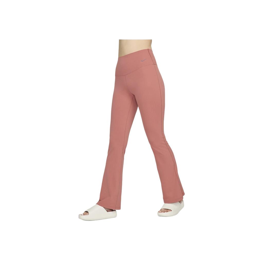 Nike Zenvb Air Series Solid Color High Waist Slim Fit Flared Sports Trousers Women Bottoms Canyon-Pink Black FV7922-634